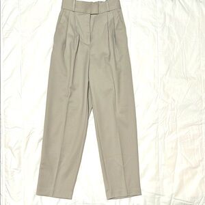 H&M Tan Pantsuit with Wide-Leg Fit and Front Pleats